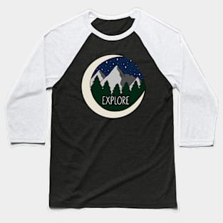 Adventure Explore Mountain Design Baseball T-Shirt